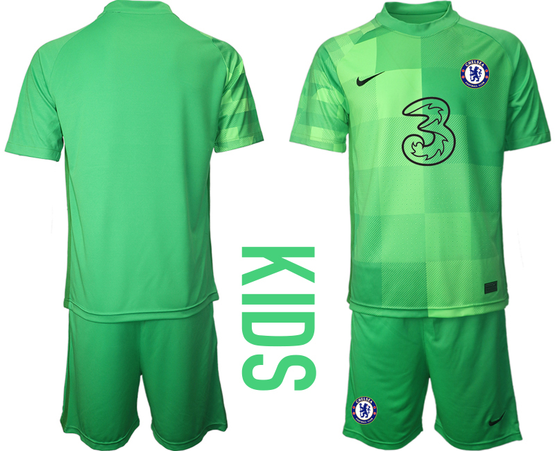 Youth 2021-2022 Club Chelsea green goalkeeper blank Soccer Jersey->customized soccer jersey->Custom Jersey